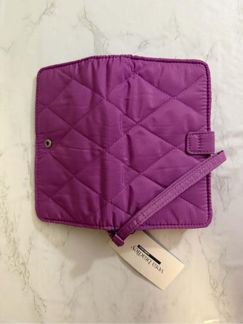 Vera Bradley Quilted Magenta Wristlet Clutch with Strap - Picture 2 of 5